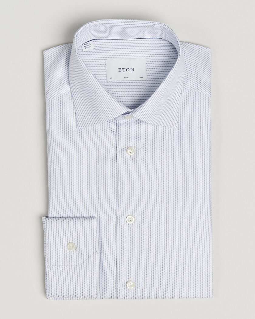 Eton Slim Fit Signature Twill Structured Shirt Light Blue – Sininen