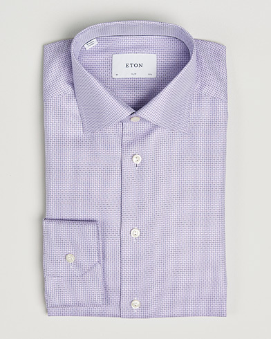 Eton Slim Fit Signature Twill Structured Shirt Light Purple – Liila