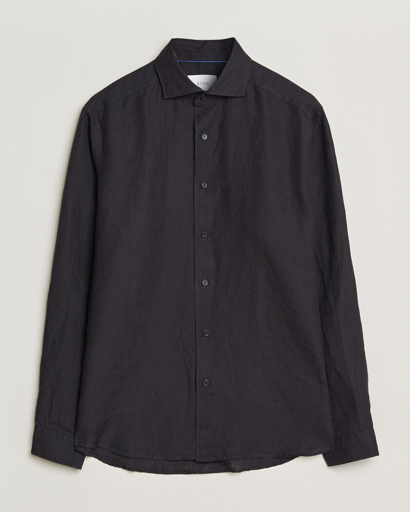 Eton Casual Fit Linen Shirt Black – Musta