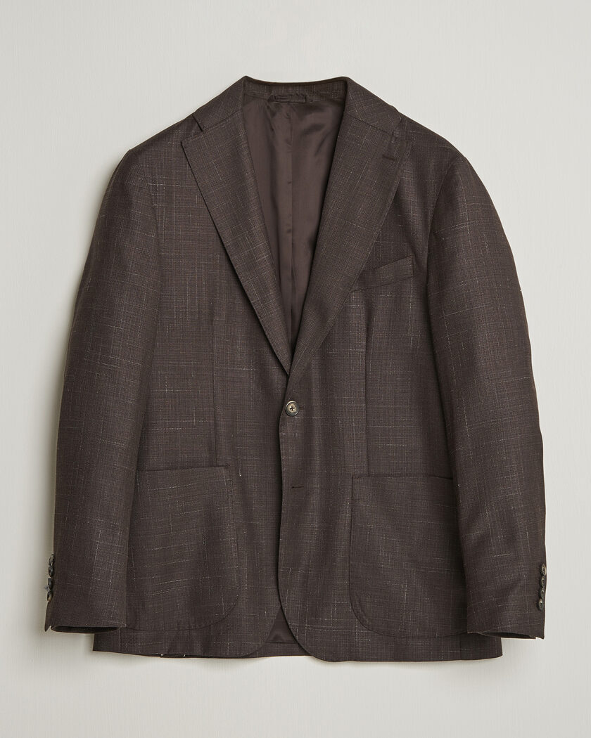 Eton Wool Silk Soft Blazer Dark Brown – Ruskea