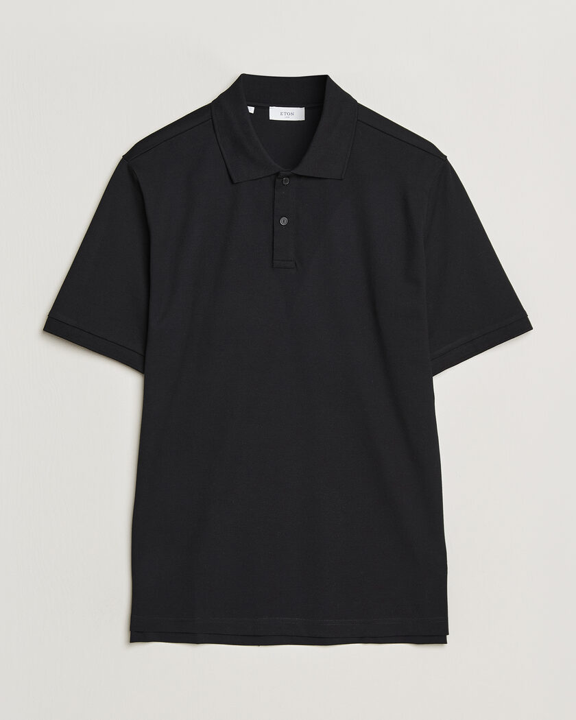Eton Pima Pique Polo Black – Musta