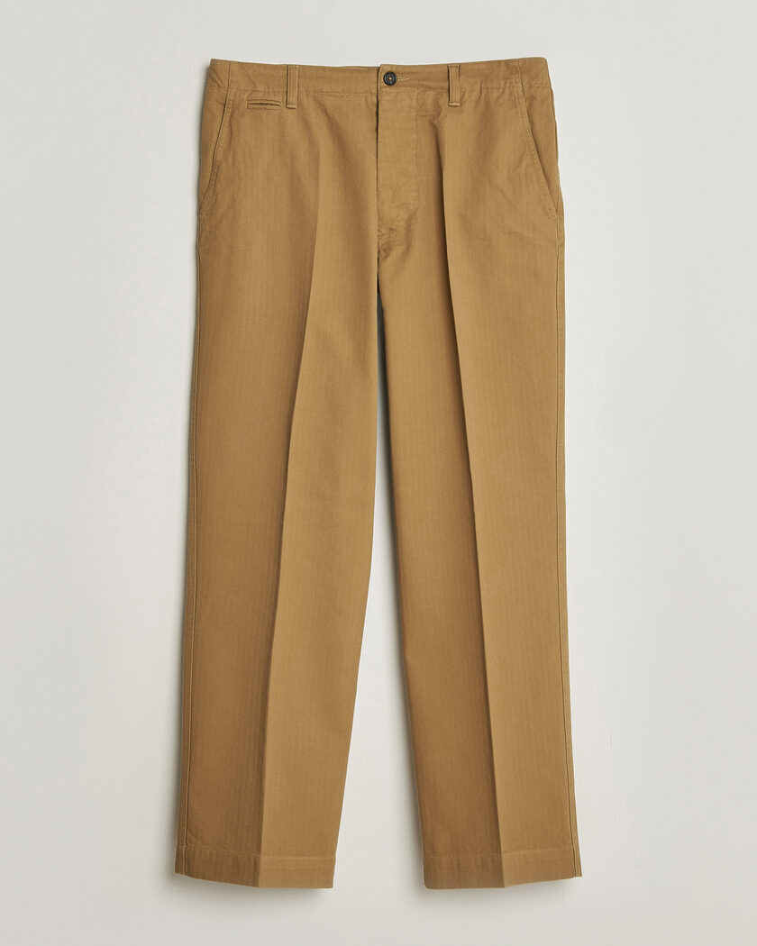 Drake's Herringbone Wide Leg Chino Khaki – Ruskea
