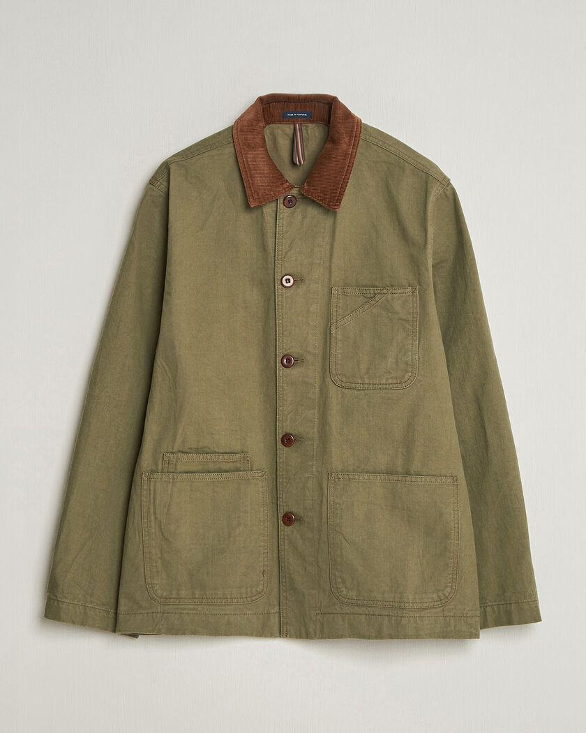 Drake's Twill Fatigue Jacket Khaki – Vihreä