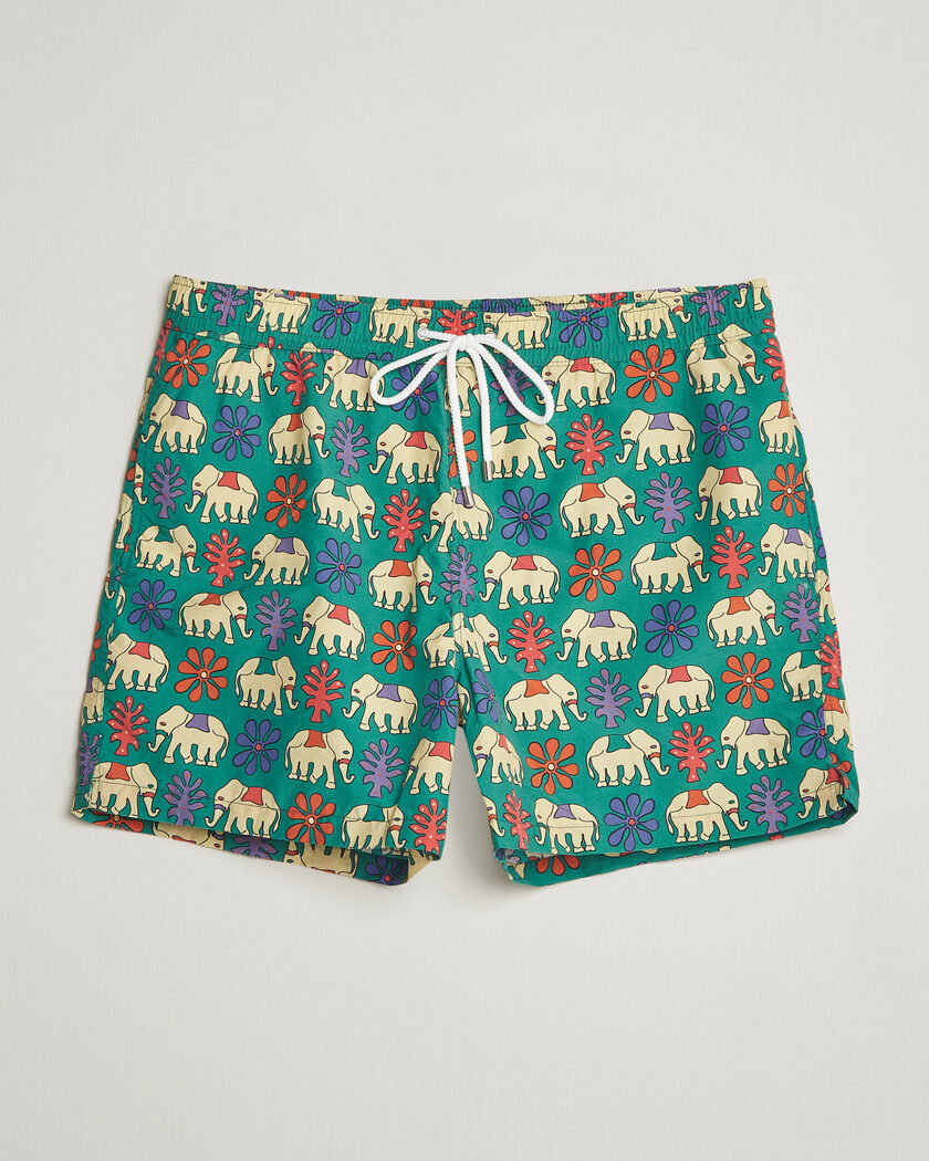 Drake's Elephants Drawstring Swimshorts Green – Vihreä