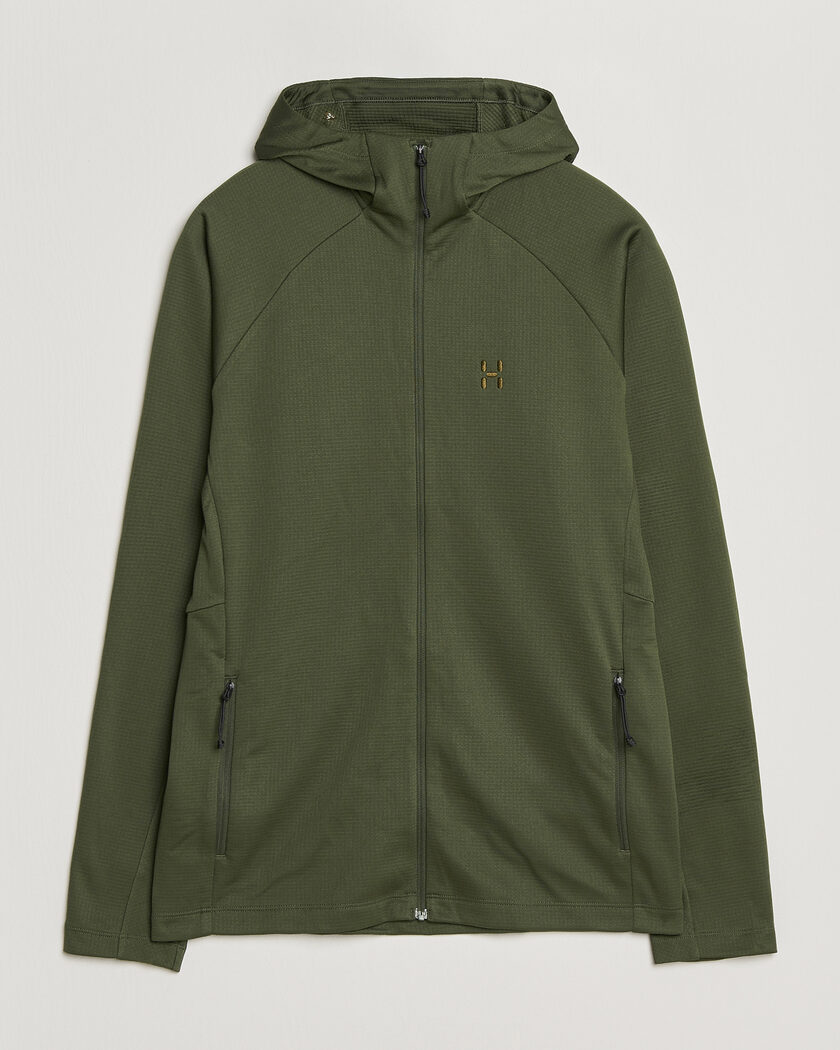 Haglöfs Korp Mid Fleece Hood Seaweed Green – Vihreä