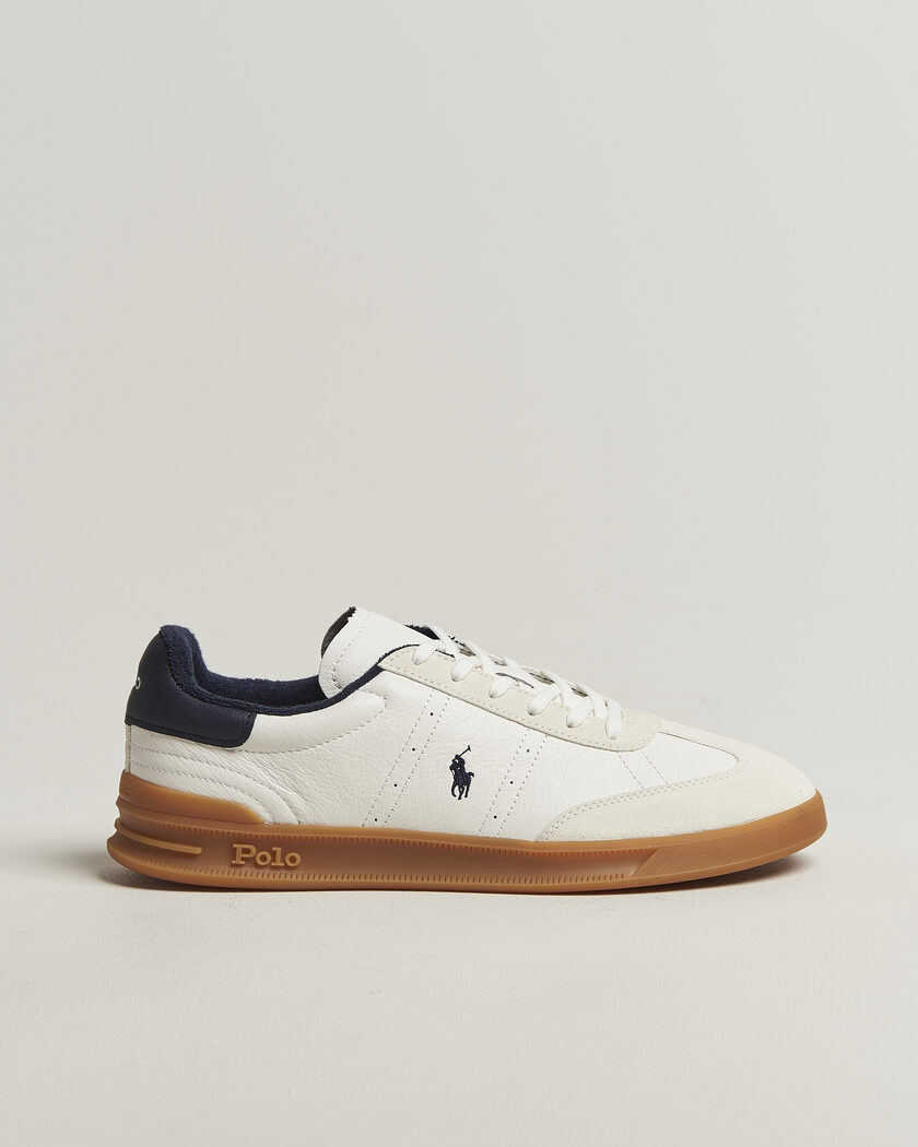 Polo Ralph Lauren Aera Leather Sneakers Deckwash White/Navy – Valkoinen