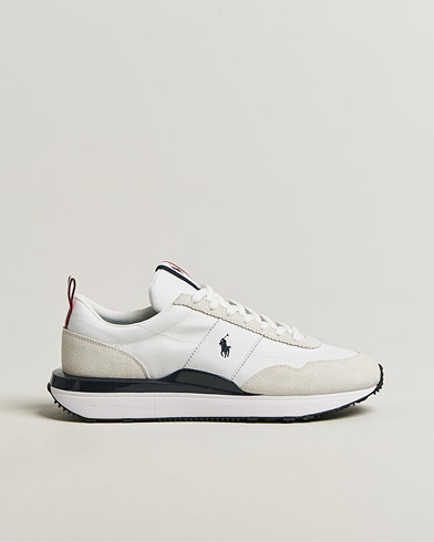 Polo Ralph Lauren Train 89 Suede Sneakers White/Navy/Red – Valkoinen