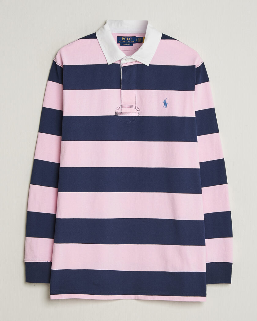 Polo Ralph Lauren Jersey Striped Rugger Carmel Pink/Newport Navy – Vaaleanpunainen