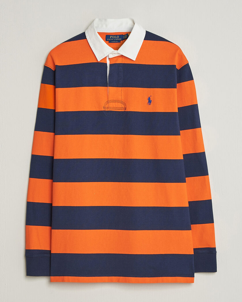 Polo Ralph Lauren Jersey Striped Rugger Sailing Orange/Newport Navy – Oranssi