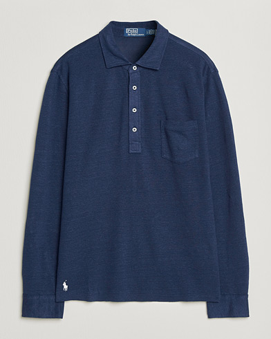Polo Ralph Lauren Long Sleeve Linen Polo Newport Navy – Sininen