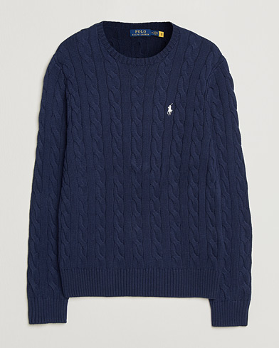 Polo Ralph Lauren Cotton Cable Pullover Bright Navy – Sininen