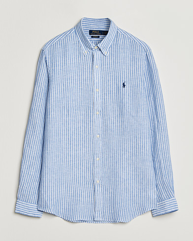 Polo Ralph Lauren Custom Fit Linen Shirt Blue/White – Sininen