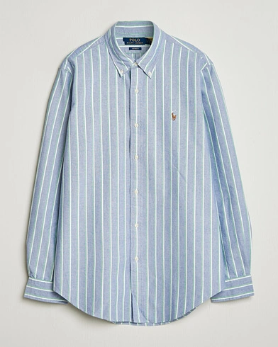 Polo Ralph Lauren Custom Fit Striped Oxford Shirt Navy/Green/Multi – Monivärinen