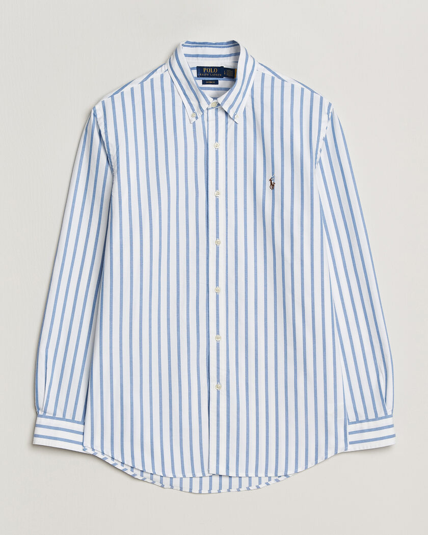 Polo Ralph Lauren Custom Fit Striped Oxford Shirt Blue – Sininen
