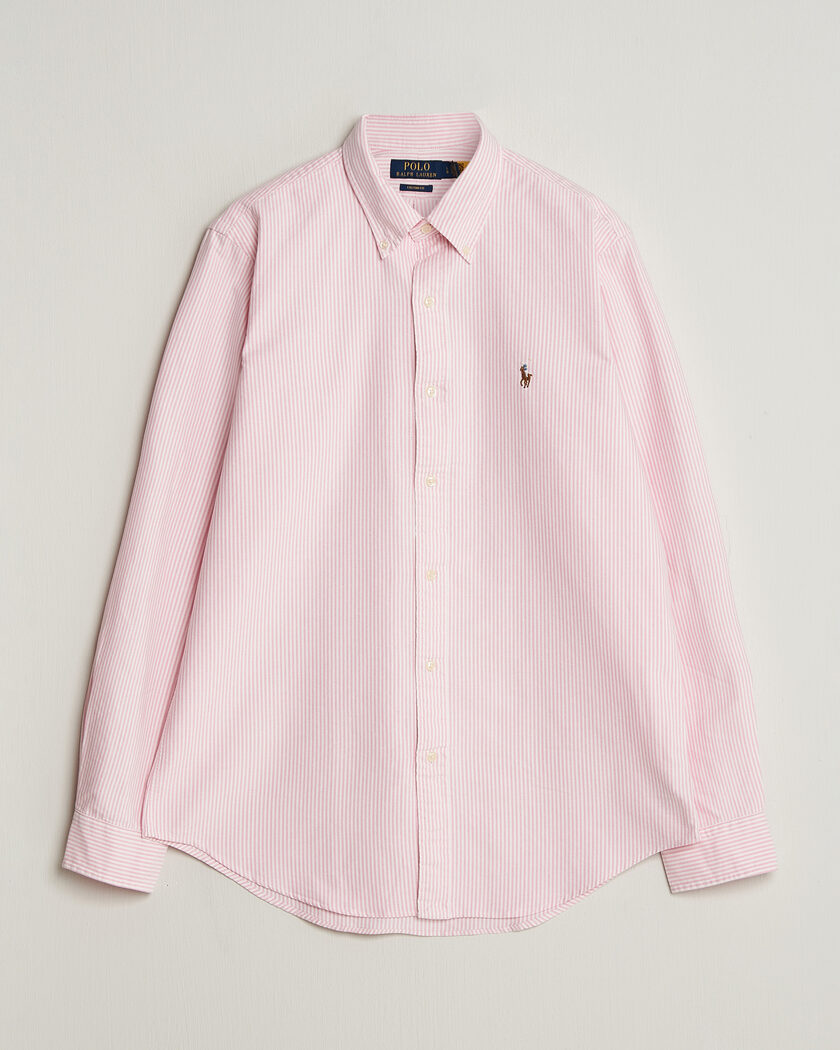 Polo Ralph Lauren Custom Fit Micro Striped Oxford Shirt Pink – Vaaleanpunainen