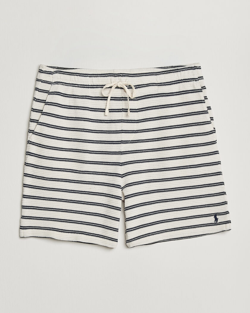 Polo Ralph Lauren Knitted Shorts Pale Cream/Newport Navy – Sininen