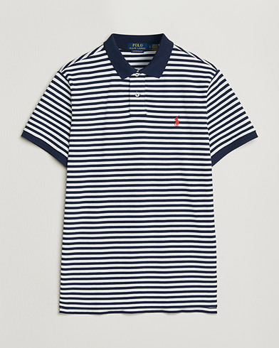 Polo Ralph Lauren Custom Slim Fit Striped Polo Navy/White – Sininen