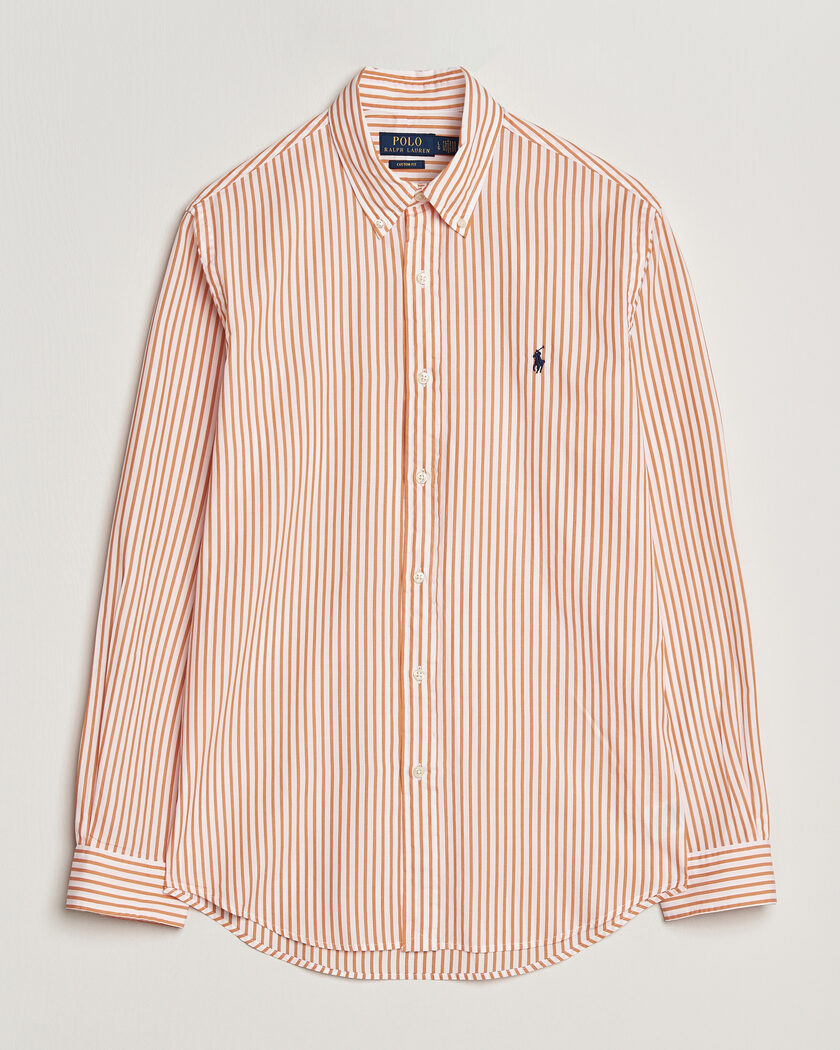 Polo Ralph Lauren Custom Fit Poplin Striped Shirt Kona Orange – Oranssi
