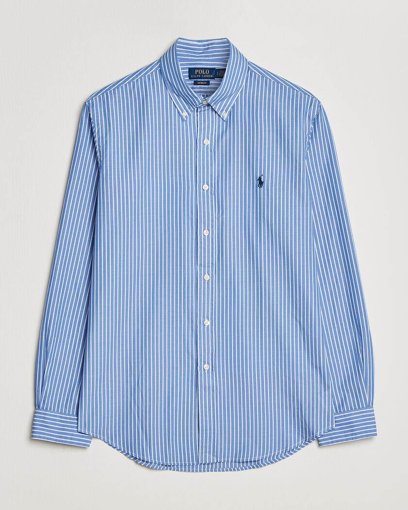Polo Ralph Lauren Custom Fit Poplin Striped Shirt Medium Blue – Sininen