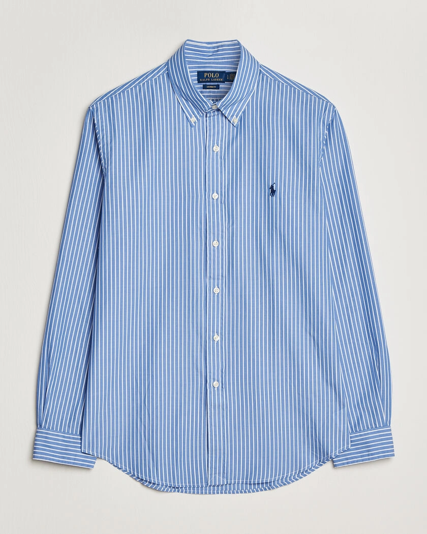 Polo Ralph Lauren Custom Fit Poplin Striped Shirt Medium Blue – Sininen