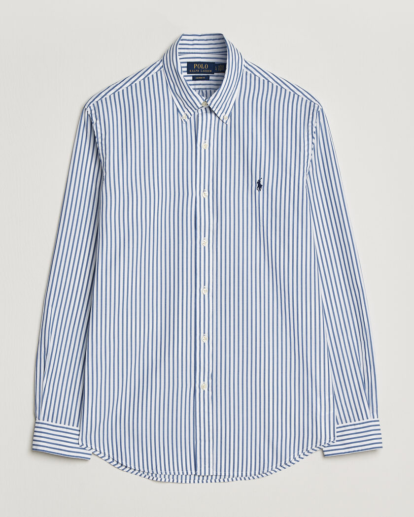 Polo Ralph Lauren Custom Fit Poplin Striped Shirt Blue – Sininen