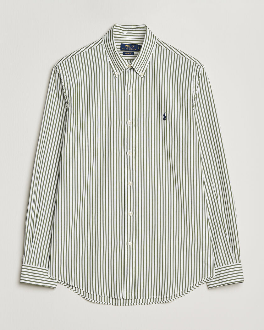 Polo Ralph Lauren Custom Fit Poplin Striped Shirt Garden Trail – Vihreä