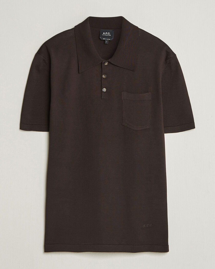 A.P.C. Colin Knitted Polo Brown – Ruskea