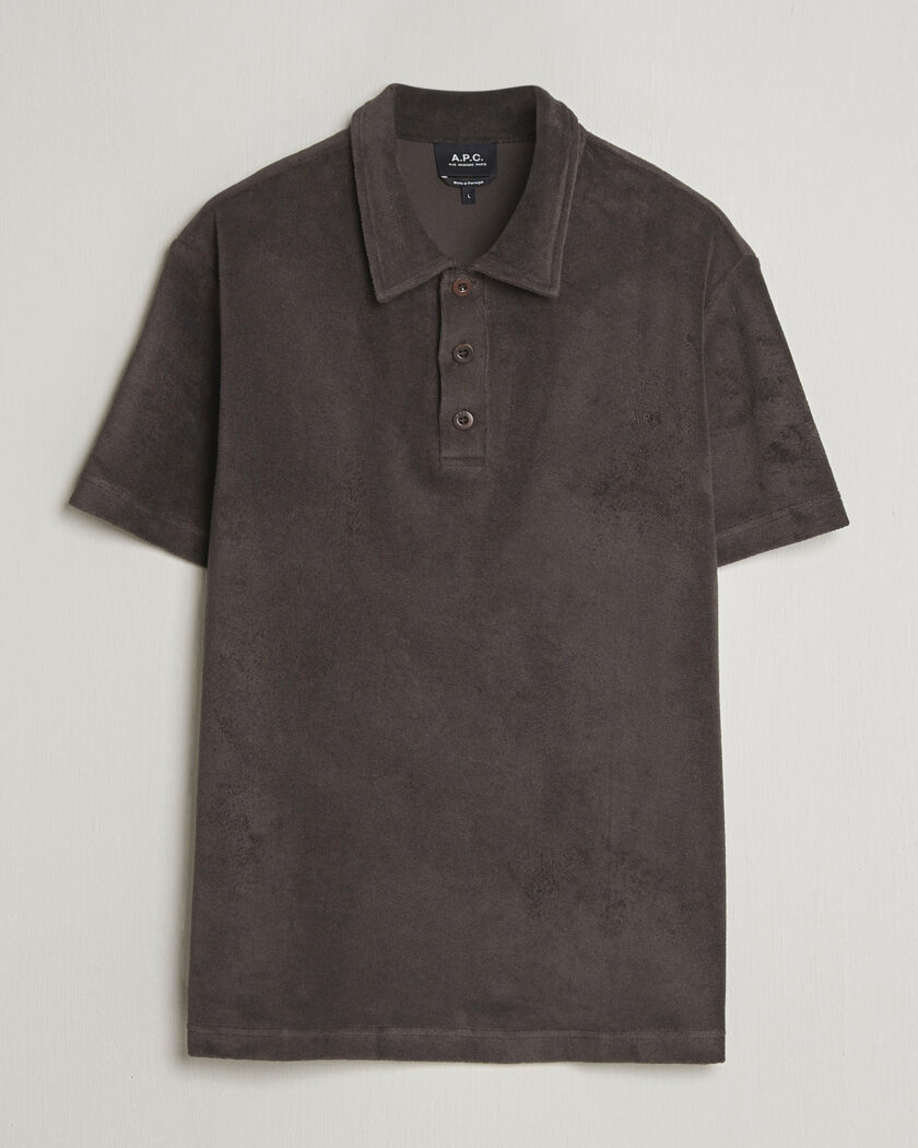 A.P.C. Julian Cotton Knitted Polo Brown – Ruskea