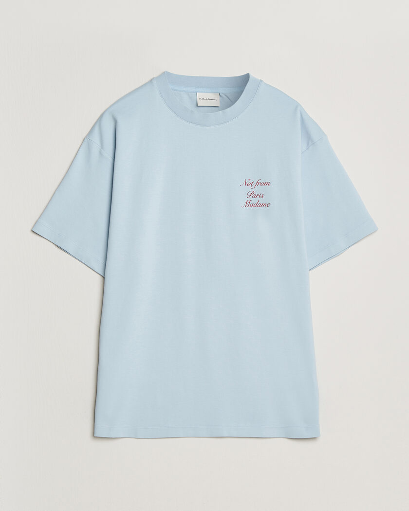Drôle de Monsieur Slogan Cursive T-Shirt Light Blue – Sininen
