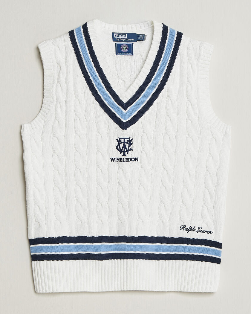 Polo Ralph Lauren Cotton Cable Vest Cream Combo – Valkoinen