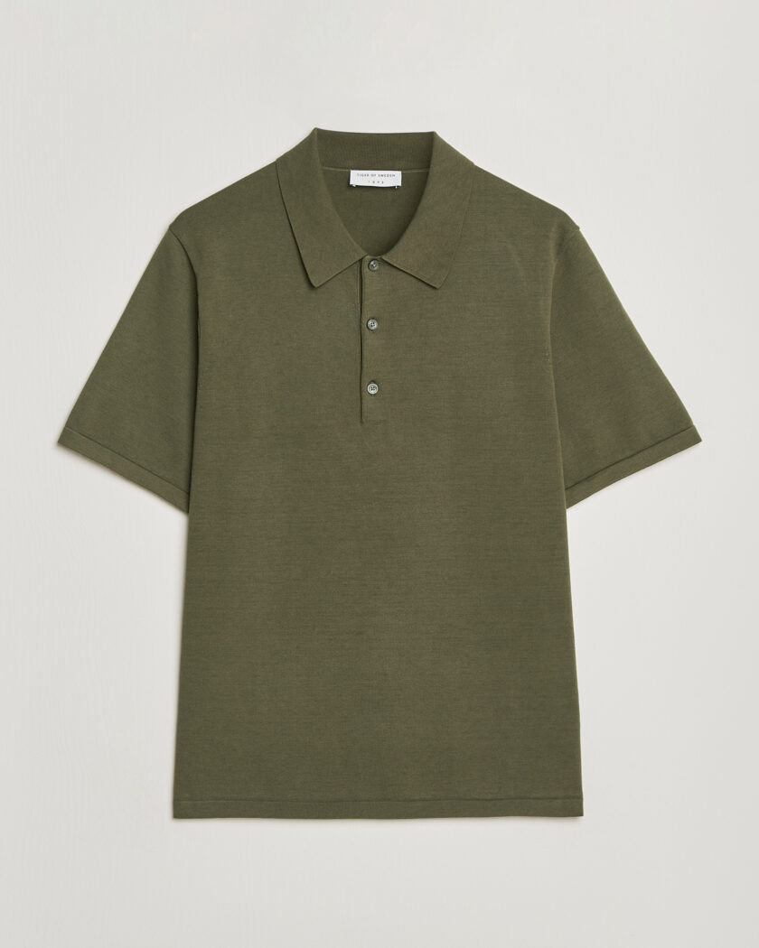 Tiger of Sweden Erros Cotton Knitted Polo Kalamata Green – Vihreä