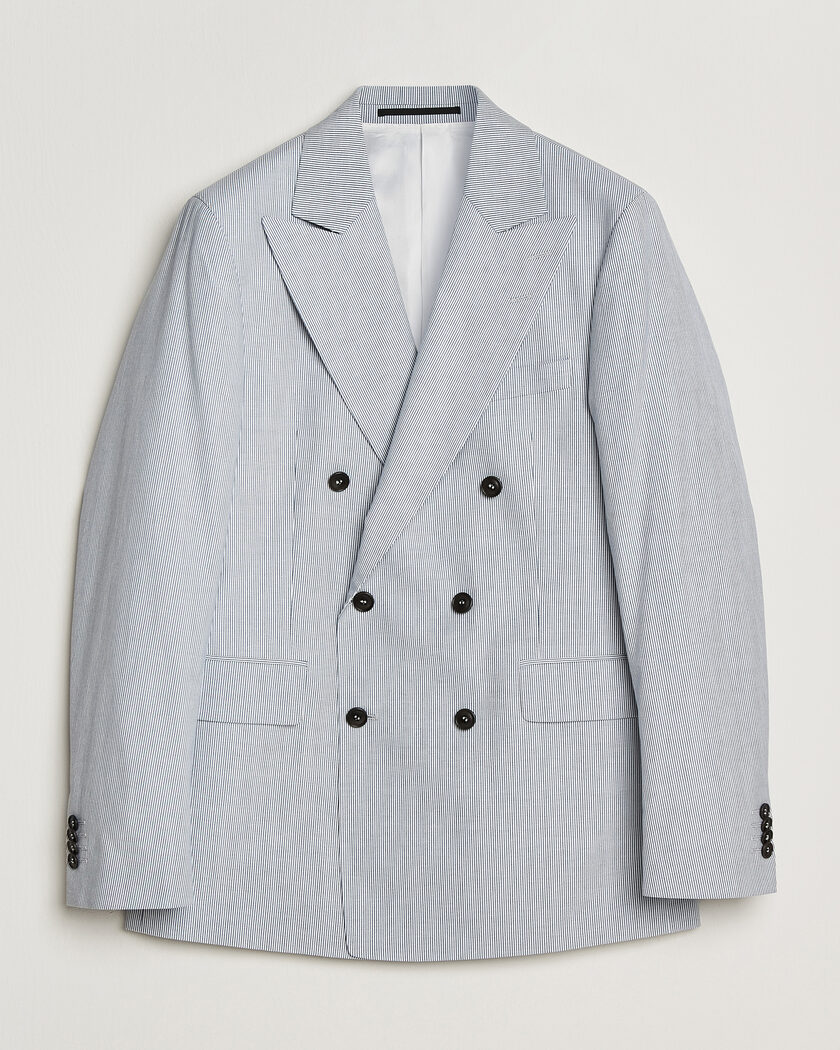 Tiger of Sweden Ease Cotton Double Breasted Blazer Thunder Blue – Sininen