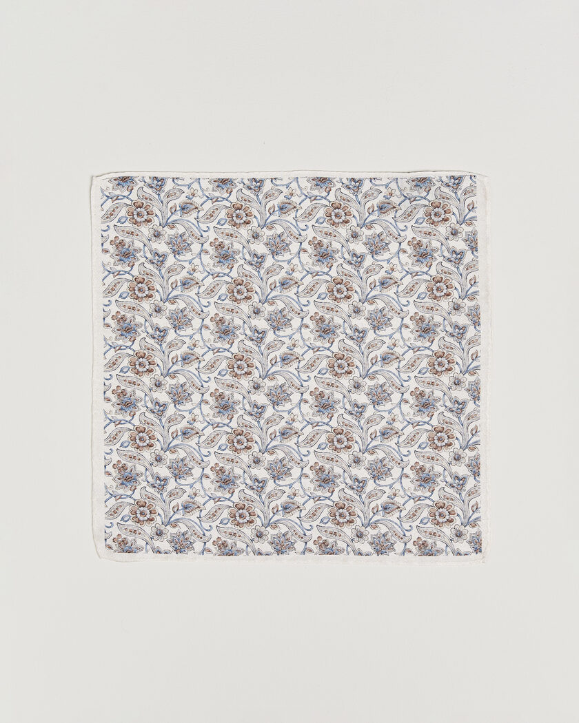 Amanda Christensen Silk Oxford Large Flower Pocket Square Cream – Valkoinen