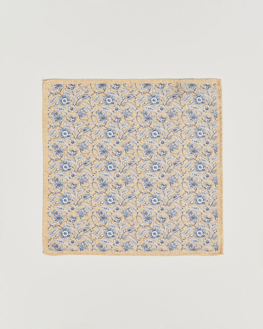 Amanda Christensen Silk Oxford Large Flower Pocket Square Yellow – Keltainen