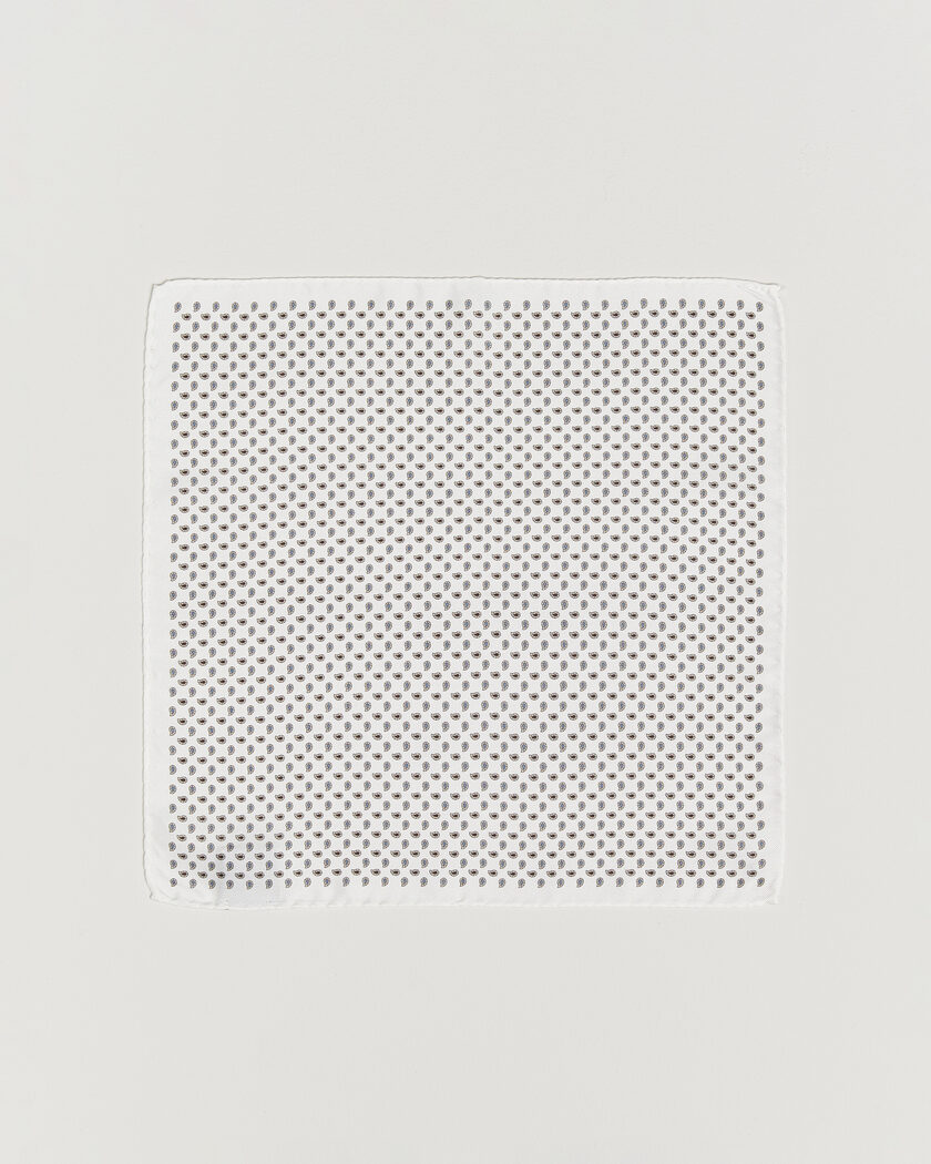 Amanda Christensen Silk Oxford Pocket Square White – Valkoinen