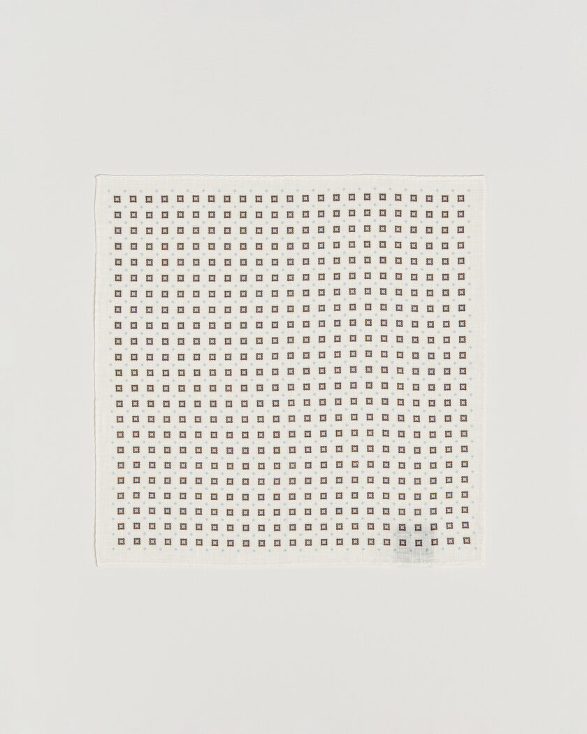 Amanda Christensen Linen Medallion Pocket Square Cream – Valkoinen