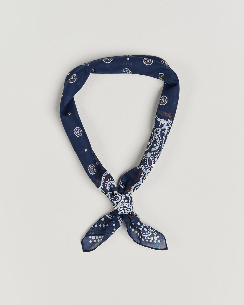 Amanda Christensen Cotton Voilé Medallion Bandana Navy – Sininen