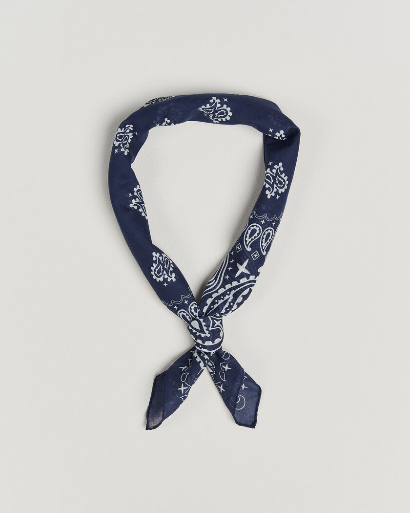 Amanda Christensen Cotton Voilé Paisley Bandana Navy – Sininen