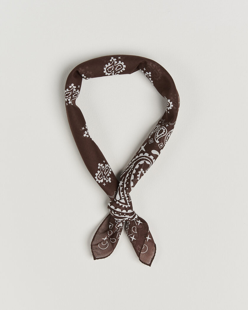 Amanda Christensen Cotton Voilé Paisley Bandana Dark Brown – Ruskea