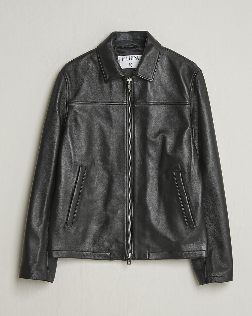 Filippa K Leather Coach Jacket Black – Musta