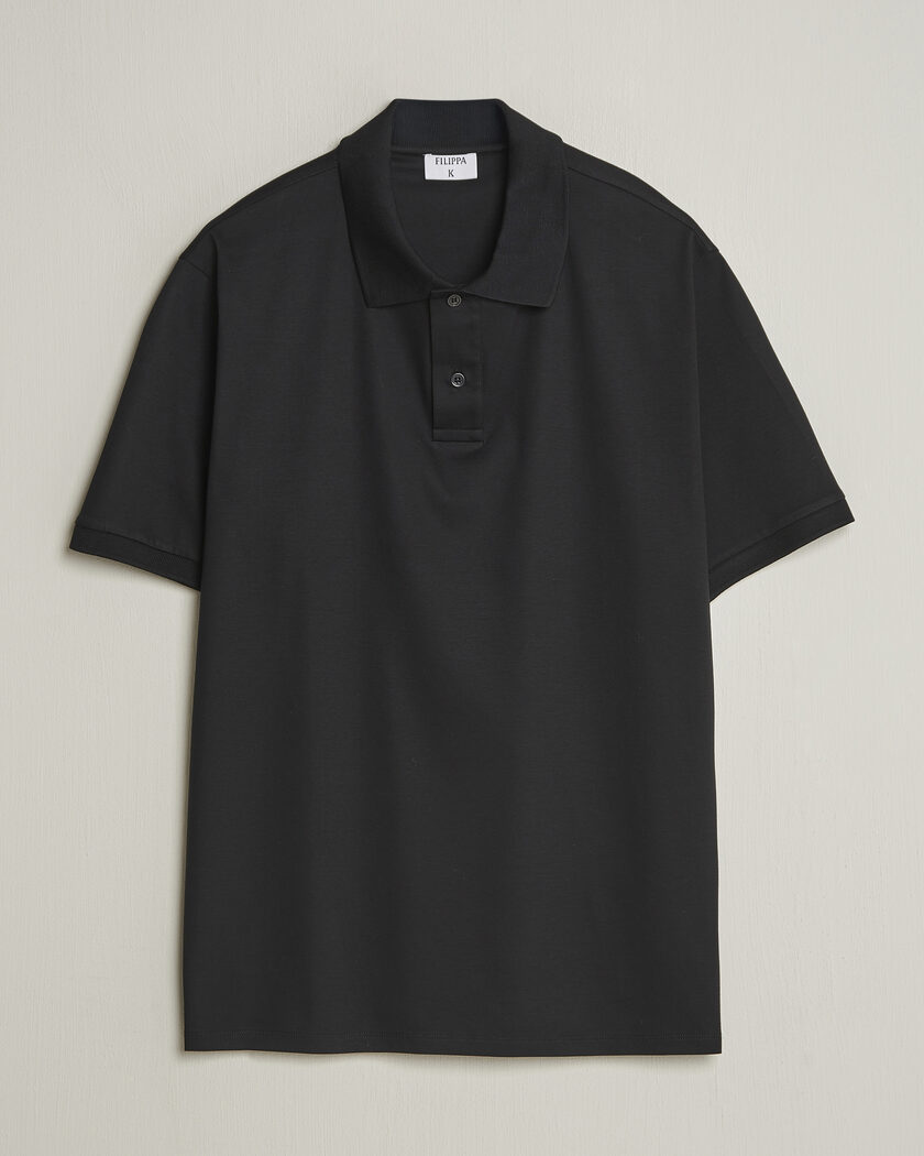 Filippa K Technical Cotton Polo Black – Musta