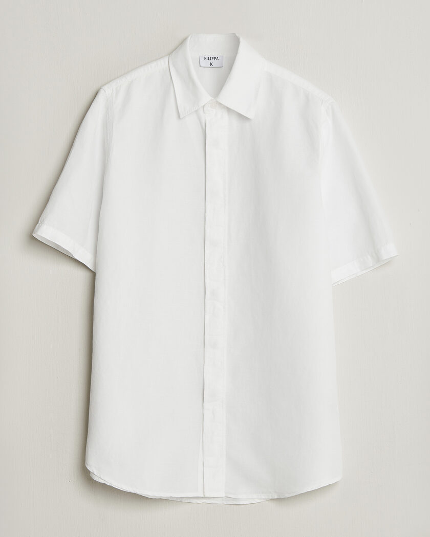Filippa K Cotton/Linen Short Sleeve Shirt White – Valkoinen