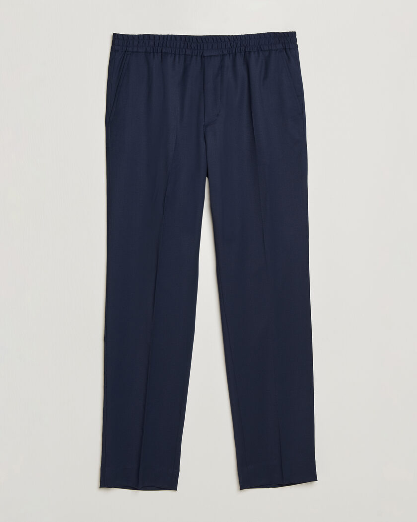 Filippa K Theo Relaxed Wool Trousers Ink Navy – Sininen