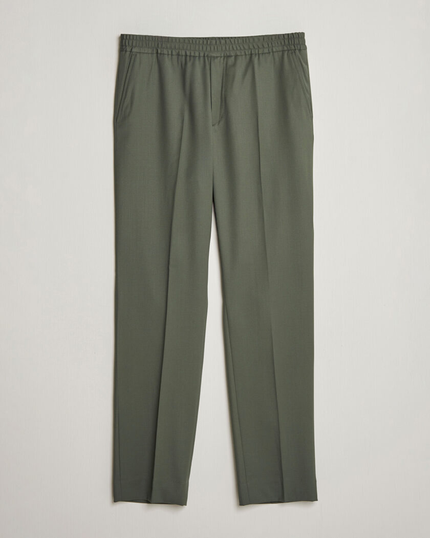 Filippa K Theo Relaxed Wool Trousers Grey Green – Vihreä