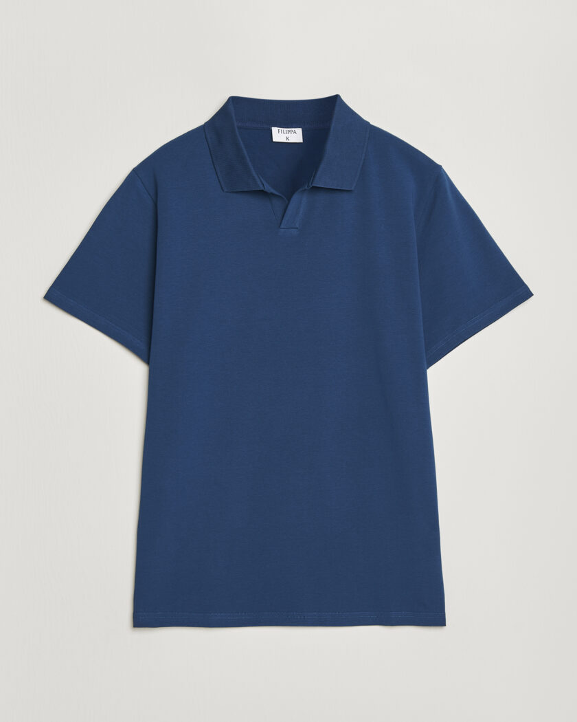 Filippa K Soft Lycra Polo T-Shirt Night Teal – Sininen