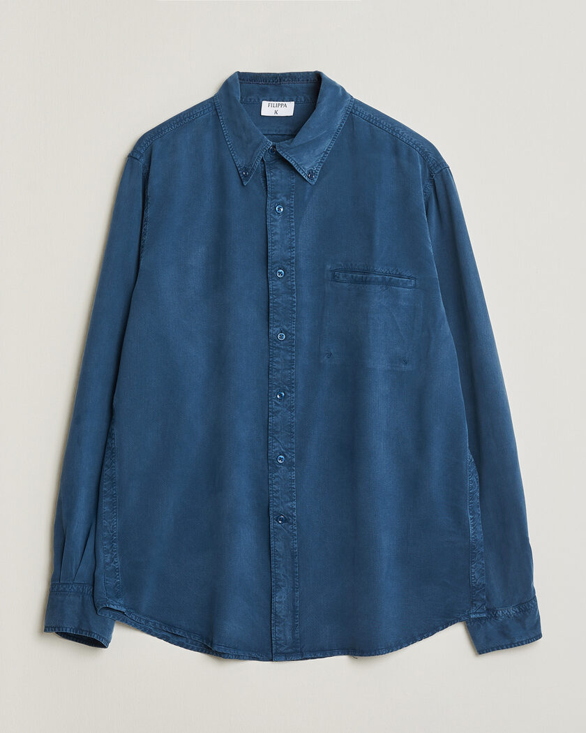 Filippa K Zack Lyocell Shirt Night Teal – Sininen