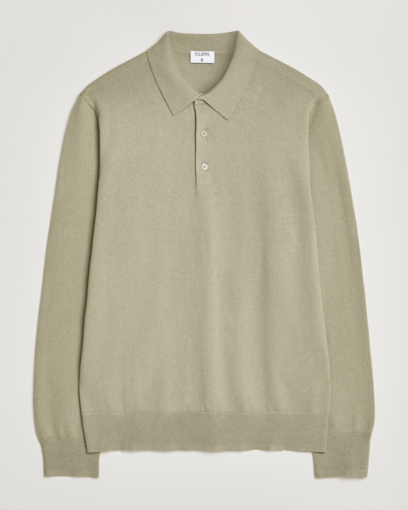 Filippa K Knitted Polo Shirt Light Green – Vihreä