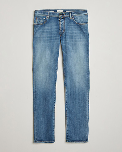 Jacob Cohën Bard Slim Fit Stretch Porsche Patch Jeans Mid Blue – Sininen