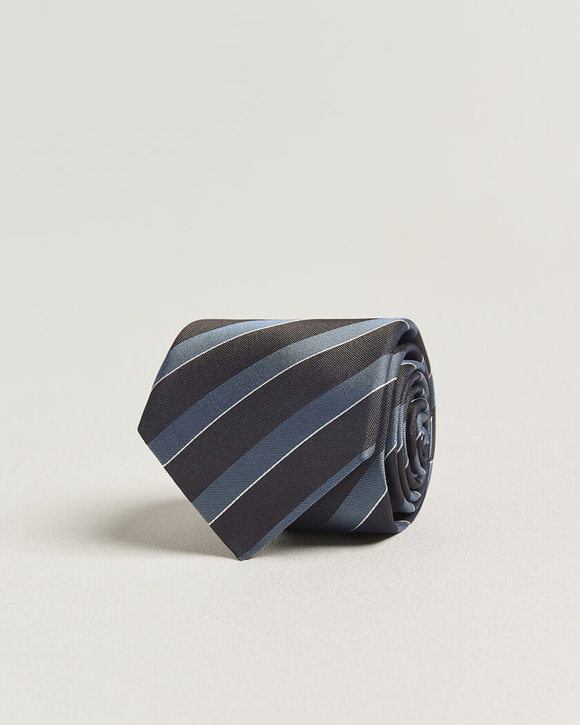 Canali Regimental Stripe Silk Tie Brown/Blue – Ruskea