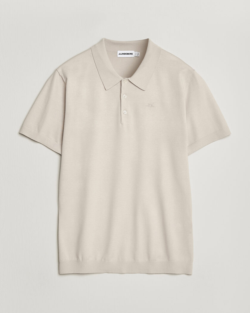 J.Lindeberg Ridge Knitted Polo Moonbeam – Beige